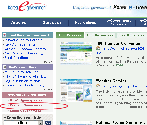 Korean e-Government Website